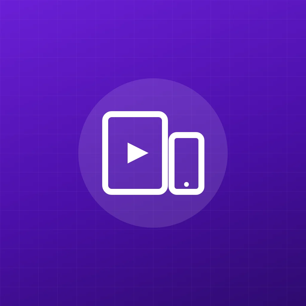Tablet and phone with a play button: watching IPTV on iPhone and iPad